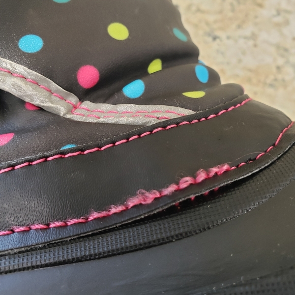 Members Mark Polka Dot Light Up Girls Velcro Closure Girls Boots Size 11/12 - Picture 9 of 9